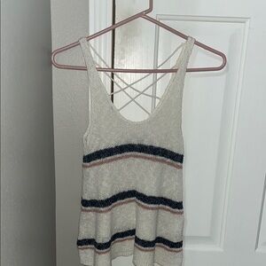 Striped knit tank top